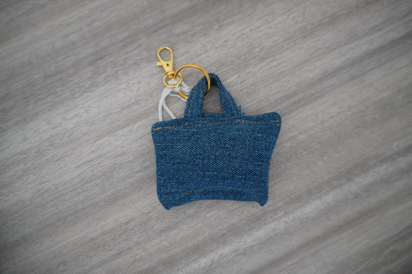 Denim purse bag charm