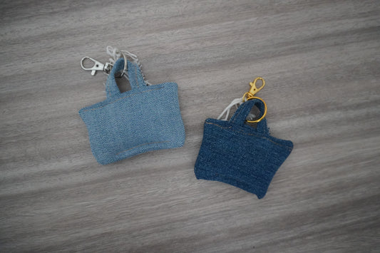 Denim purse bag charm